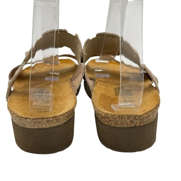 Naot Ashley Beige Snakeskin Sandals Slip On Double Strap Rhinestones Sz 12-12.5 - Picture 3 of 15